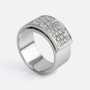 Anel Dupla Dobra em ouro branco e diamantes