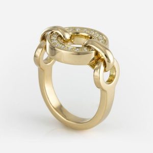 Anel em ouro com diamantes | Inverso