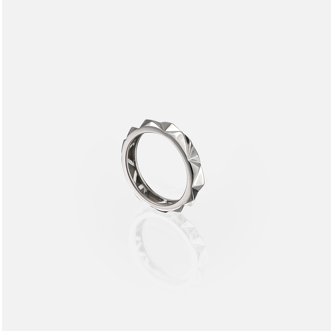Anel 4 mm em ouro branco | Les Pyramides
