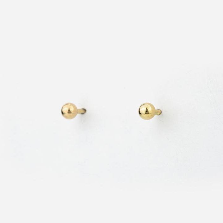 Par de Brincos bolinha ouro amarelo