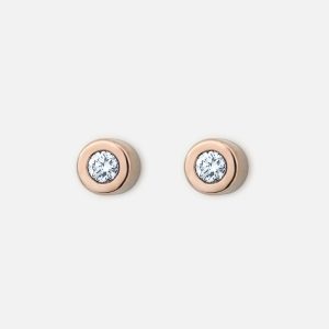Brincos em ouro rosa com diamantes | One