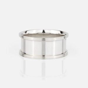Argola de Guardanapo em prata | Modelo Meia Cana Raiado