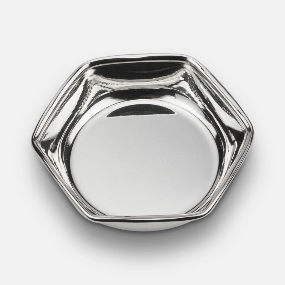 Salva Geométrica | Taça Hexagonal em prata