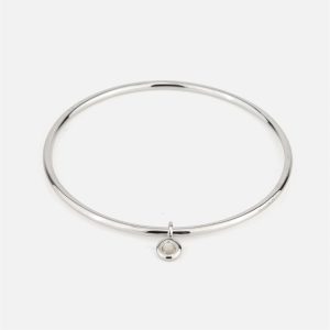 Pulseira escrava em prata com pendente colorido