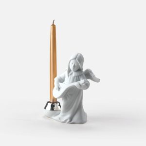 Anjo em porcelana biscuit e prata | Bandolim