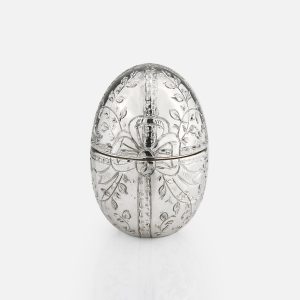 Ovo mini Laços com flores em prata