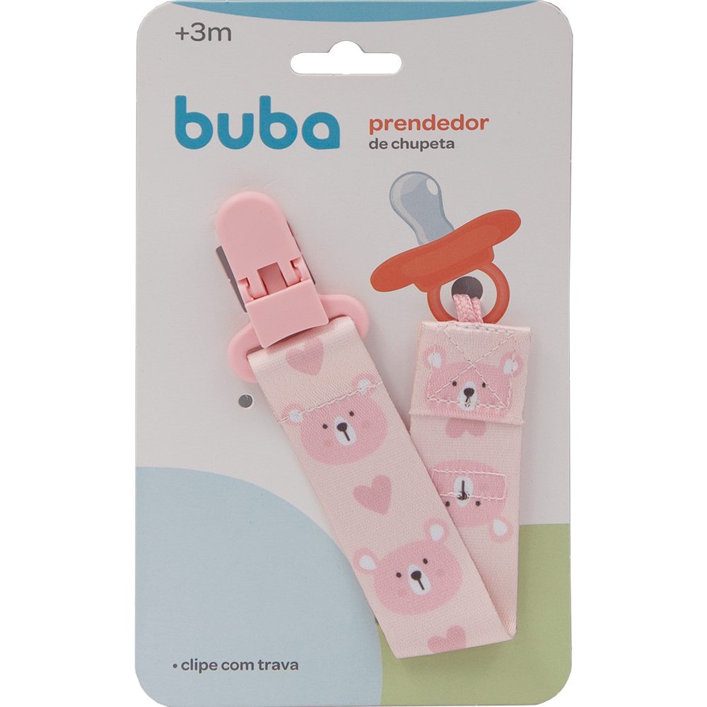 Prendedor De Chupeta Buba Clip Com Trava – Ursinha Rosa - Image 7