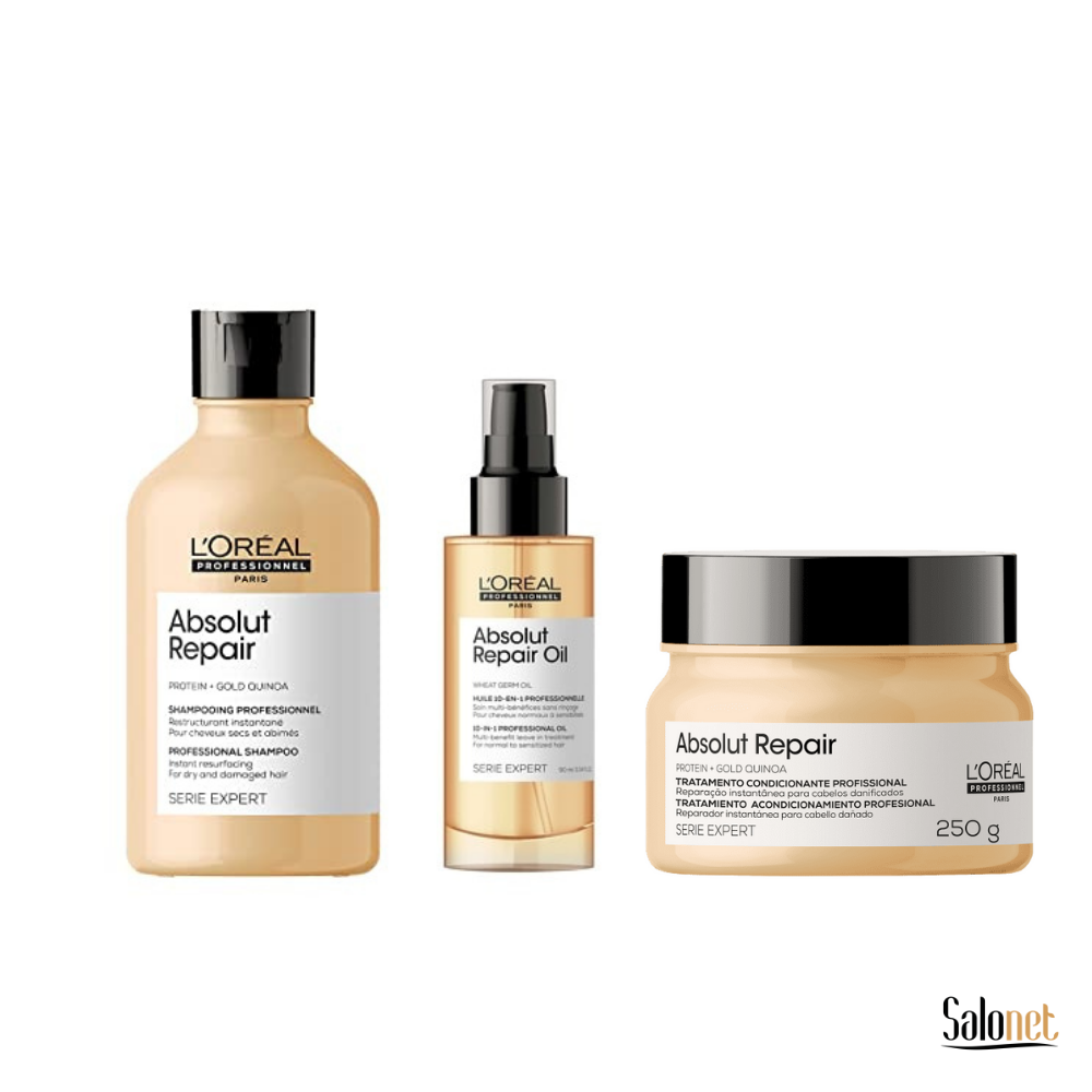 Absolut Repair L´Oreal Kit Shampoo300ml + Máscara250g + Óleo90ml