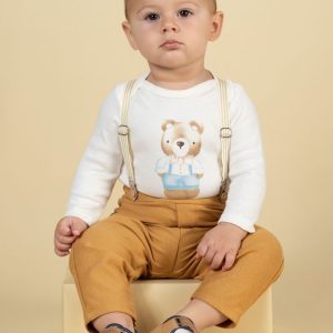 Conjunto Bebê Body Bear Com Calça e Suspensório