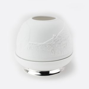 Porta-Velas em porcelana biscuit e prata | Douro