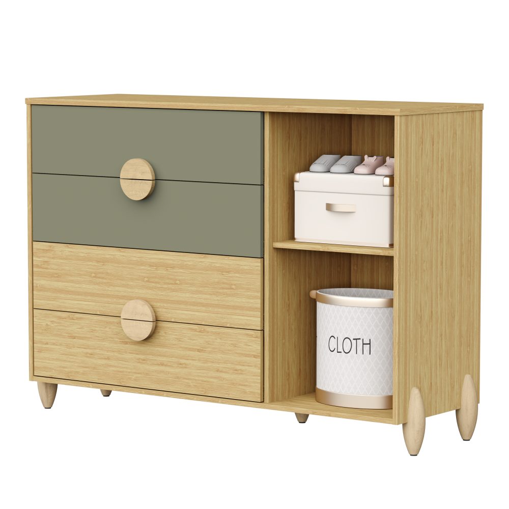 Quarto de Bebê Gracia Reller | Guarda-Roupa 3 Portas, Cômoda e Berço – Oliva Naturale - Image 7