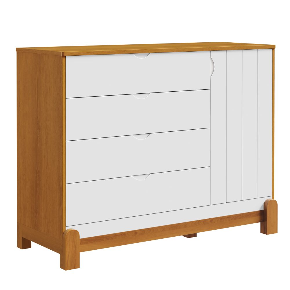 Cômoda Sapateira Lotus Reller – Branco com Savana