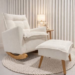 Poltrona Amamentação Aylla Balanço Canoa com Puff – Boucle