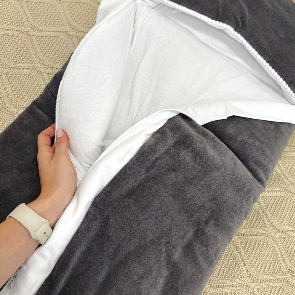 Saco de Dormir em Plush e Algodão Com Capuz – Chumbo - Image 3