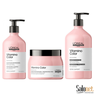 VITAMINO COLOR L´OREAL KIT SHAMPOO 500ml+ CONDICIONADOR 750ml+ MÁSCARA 500g